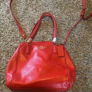 Coach Red Leather Women's Bag